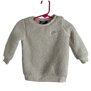 Nike Baby‎ Sherpa Fleece Crewneck Sweatshirt Cream 12M Cozy Pullover